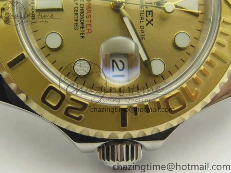0114 Popular Yacht-Master 116655 3AF Best Edition YG Wrapped Gold Dial On SS YG Bracelet A 3454